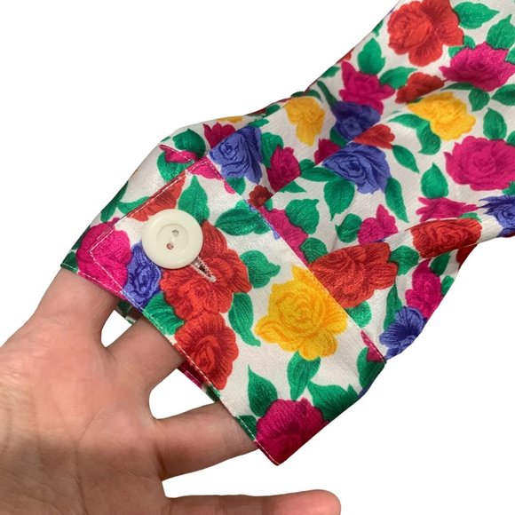 Vintage Lady Shapely Faux Wrap Floral Peplum Blouse Size 24W - Picture 4 of 10